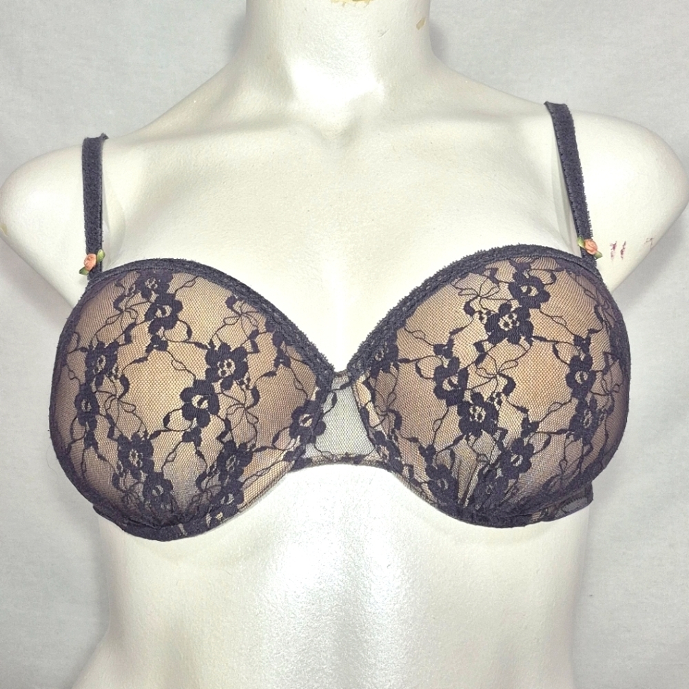 36D b.tempt'd by Wacoal 958188 Purple Innocence‎ Push Up Lace Demi UW Bra